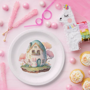Assiettes En Carton Lapin Bunny Pink Pastel