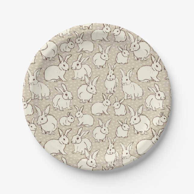 Assiettes En Carton Lapin Céleste lapins Bonanza - motif. (Devant)