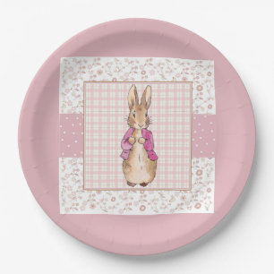 Assiettes En Carton Lapin de Pâques classique veste rose