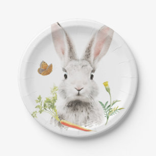 Assiettes En Carton Lapin mignon et carotte