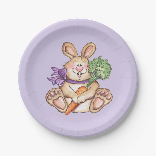 Assiettes En Carton Lapin - Plaques de papier (Devant)