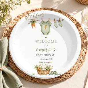 Assiettes En Carton Lapin Rustique Bébé Cultivé Localement Modifiable
