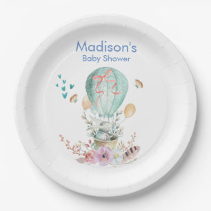 Assiettes En Carton Lapin Whimsical équitation dans un Baby shower de