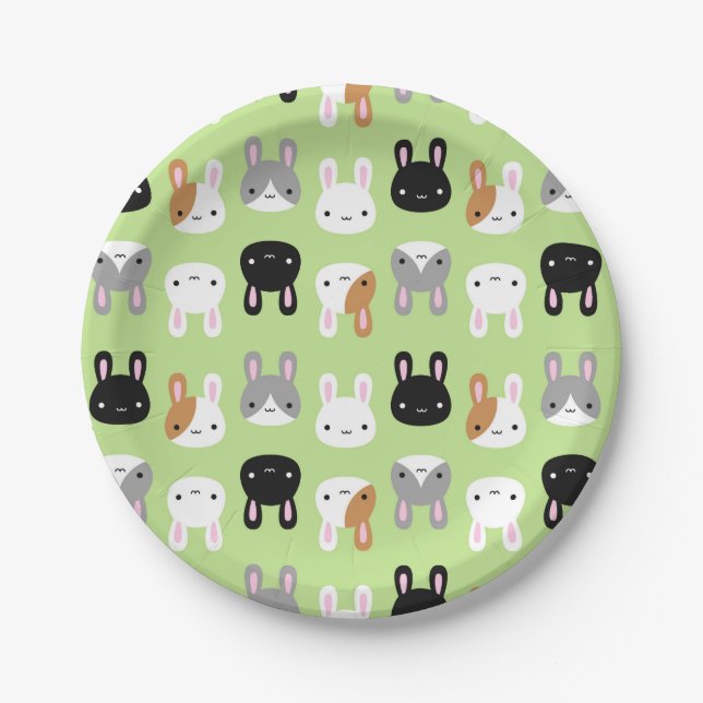 Assiettes En Carton Lapins de Kawaii Bunny (Devant)