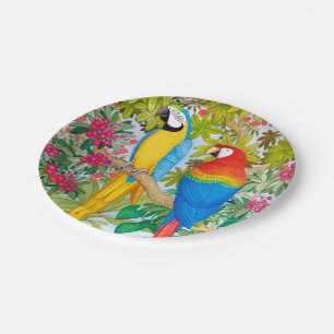 Assiettes En Carton L'ara Parrots les plaques à papier d'oiseaux