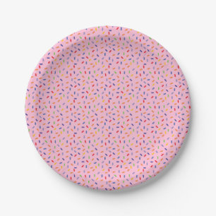 Assiettes En Carton L'Arc-en-ciel arrose pâle Confetti coloré