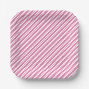 Assiettes En Carton Largeur alternative rosée et blanche triée