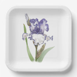 Assiettes En Carton L'Art Botanique Iris Ruffled Violet