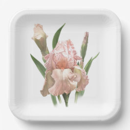 Assiettes En Carton L'Art Botanique Rose Ruffled Iris