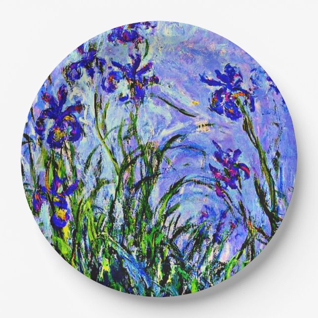 Assiettes En Carton L'art de Lilac Irises par Claude Monet  (Devant)