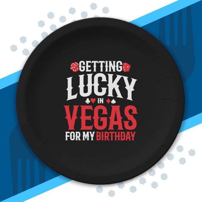 Assiettes En Carton Las Vegas Anniversaire - Obtenir de la chance à Ve (Créateur téléchargé)