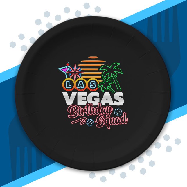 Assiettes En Carton Las Vegas Anniversaire - Vegas Anniversaire Squad (Créateur téléchargé)