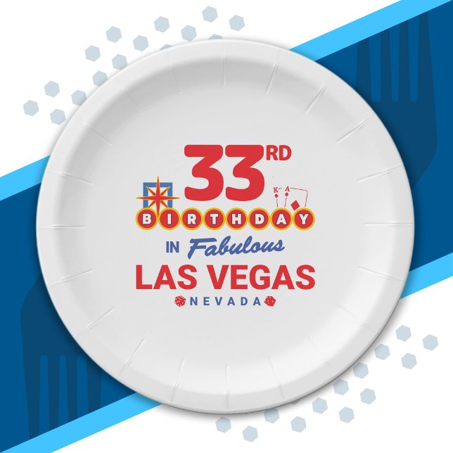Assiettes En Carton Las Vegas Birthday Party (Créateur téléchargé)