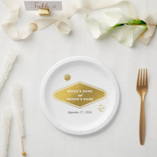 Assiettes En Carton Las Vegas Casino Destination Wedding Gold