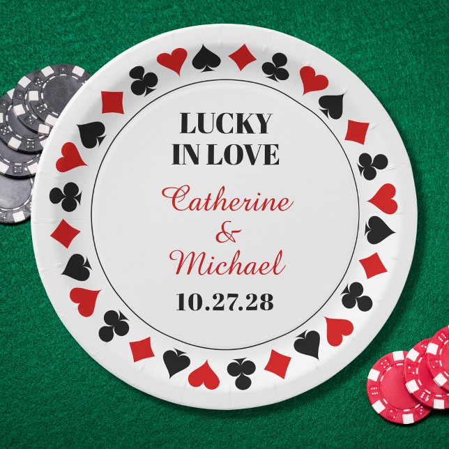Assiettes En Carton Las Vegas Casino Lucky In Love Mariage (Créateur téléchargé)
