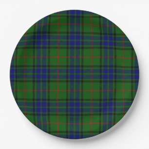 Assiettes En Carton Lauder tartan bleu vert plaid