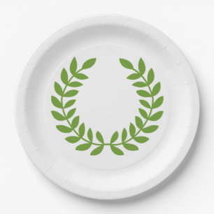 Assiettes En Carton Laurel Wreath (Symbole grec ancien)
