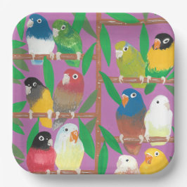 Assiettes En Carton Lauren Rosenberg Original Parakeet 9" Carré