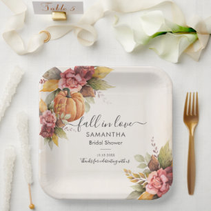 Assiettes En Carton L'automne laisse tomber dans l'amour Fête des mari