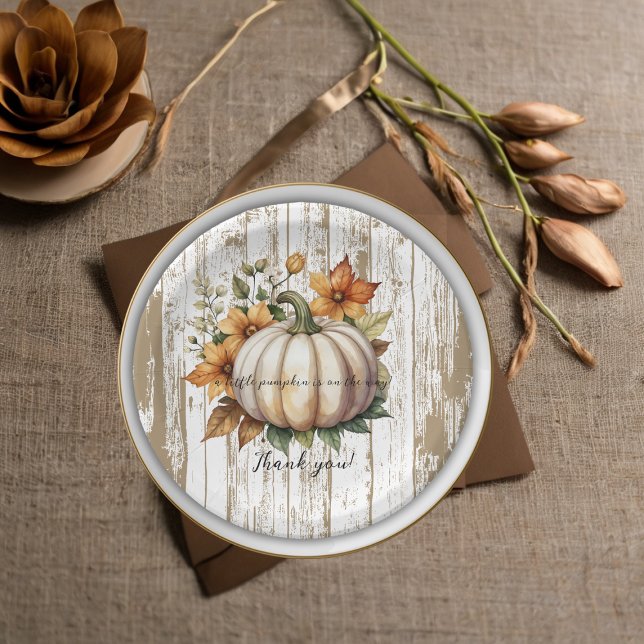 Assiettes En Carton L'Automne Rustique Laisse Petit Baby shower Citrou (Créateur téléchargé)