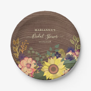Assiettes En Carton Lavage de soleil rustique pour la mariée 