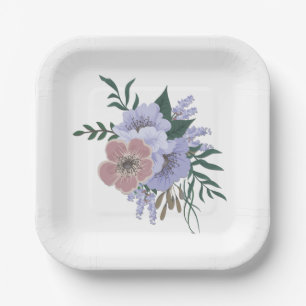 Assiettes En Carton Lavande adorable en bouquet