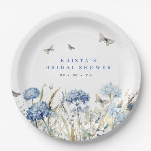 Assiettes En Carton Lavande Hydrangeas & Papillons Baby Shower