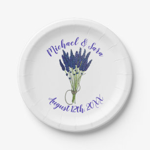 Assiettes En Carton Lavandula Bouquet d'herbe de lavande Fleur violett