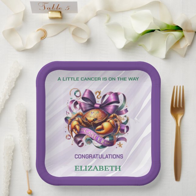 Assiettes En Carton Lavender and Green Cancer Zodiac Baby Shower (Mariage)