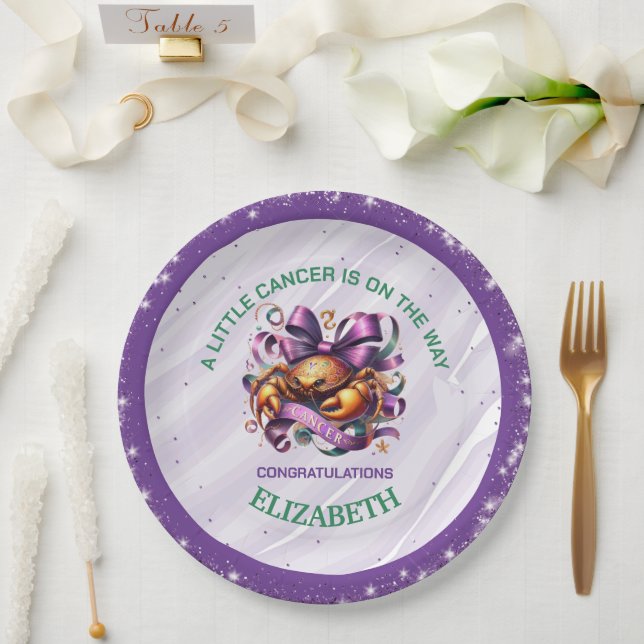Assiettes En Carton Lavender and Green Cancer Zodiac Baby Shower (Mariage)