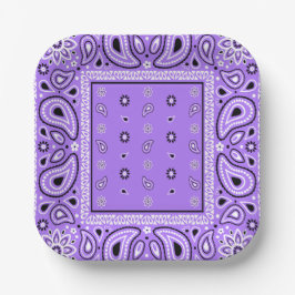 Assiettes En Carton Lavender Bandana Purple Paisley Party