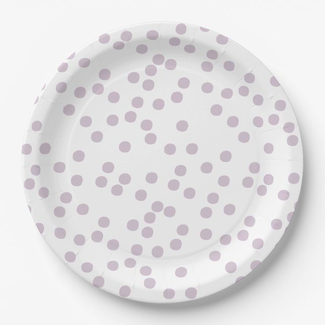 Assiettes En Carton Lavender Confetti / À petits pois (Devant)