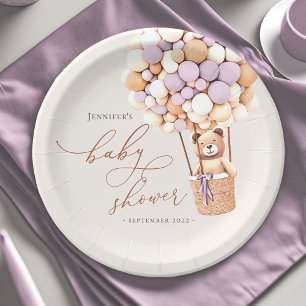 Assiettes En Carton Lavender Purple Nous Pouvons Attendre ! Baby showe