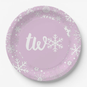 Assiettes En Carton Lavender Winter Deuxième Anniversaire Plaques de f