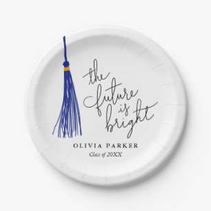 Assiettes En Carton L'Avenir Est Bright Grad Party Blue Tassel