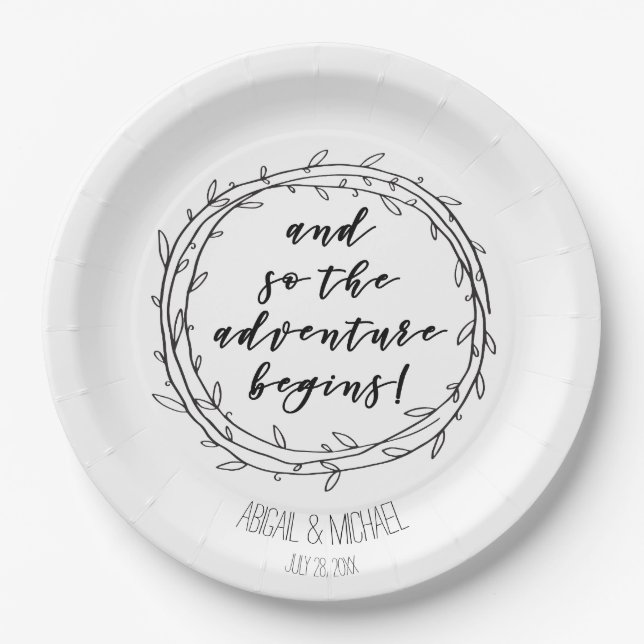 Assiettes En Carton L'aventure commence - (Destination) Mariage (Devant)
