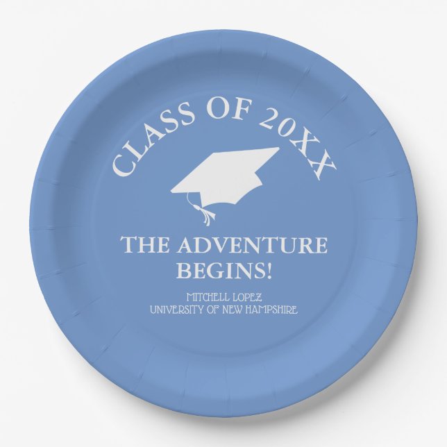 Assiettes En Carton L'aventure commence la graduation (Devant)