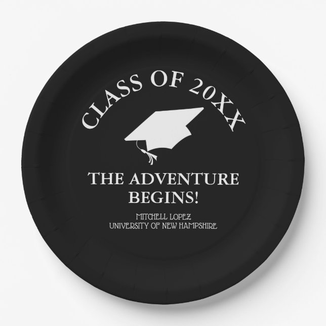 Assiettes En Carton L'aventure commence la graduation (Devant)
