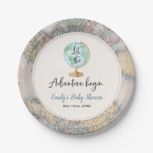 Assiettes En Carton L'aventure commence la plaque à papier 7" de baby
