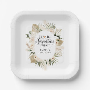 Assiettes En Carton L'aventure commence le Baby shower Boho