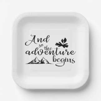 Assiettes En Carton L'aventure commence Plaque en papier