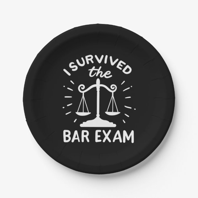 Assiettes En Carton L'Avocat A Survécu À L'Examen Bar (Devant)