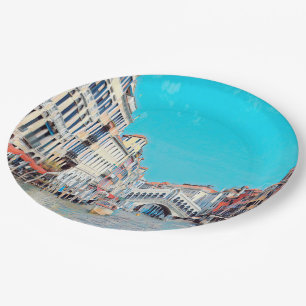 Assiettes En Carton ldp VENICE - Grand Canal - Plage du Rialto -