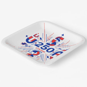 Assiettes En Carton le 250e anniversaire de l'Amérique