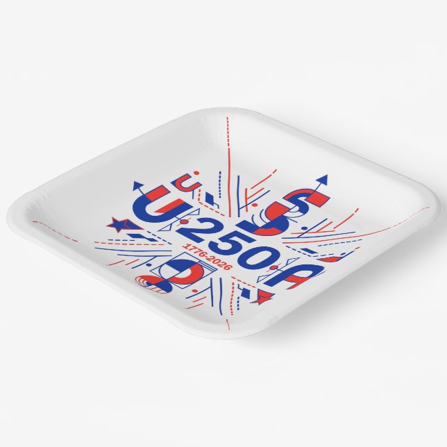 Assiettes En Carton le 250e anniversaire de l'Amérique (Angulaire)