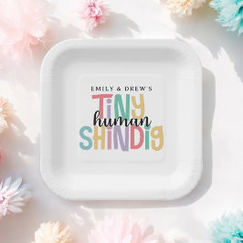 Assiettes En Carton Le Baby shower de minuscule Shindig Humain Cute Co
