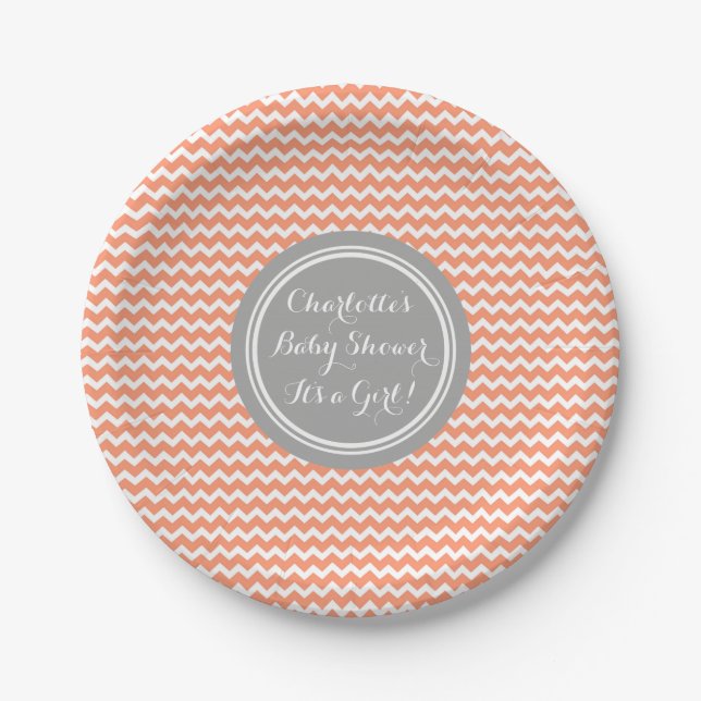 Assiettes En Carton Le baby shower nommé fait sur commande plaque (Devant)