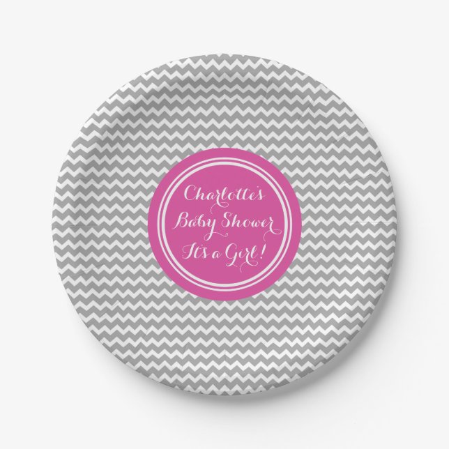 Assiettes En Carton Le baby shower nommé fait sur commande plaque (Devant)