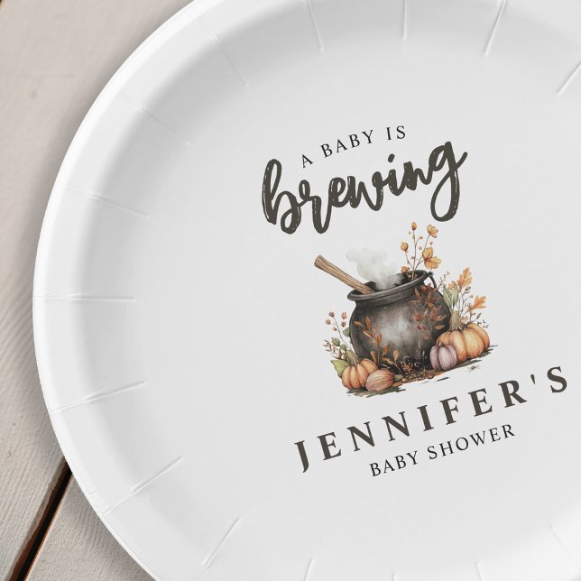 Assiettes En Carton Le bébé brasse le Baby shower d'Halloween (Créateur téléchargé)