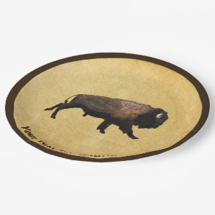 Assiettes En Carton Le Bison De Galage Sur Papier Ancien